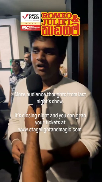 Audience member speaking to camera outside the theatre