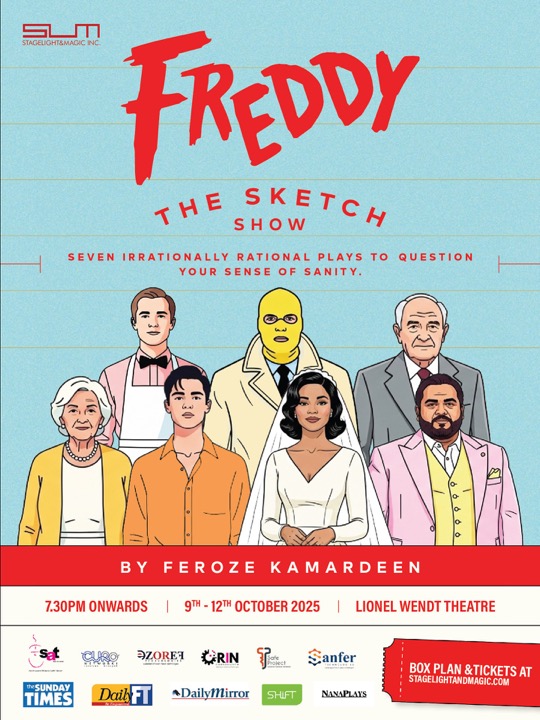 Freddy: The Sketch Show poster with the six cast members illustrated
