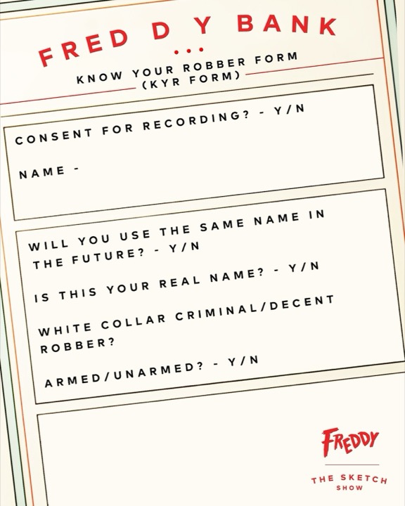 Bank form titled Know Your Robber Form